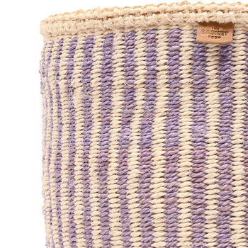 Umeme: Lavender Pinstripe Woven Storage Basket, 7 of 9