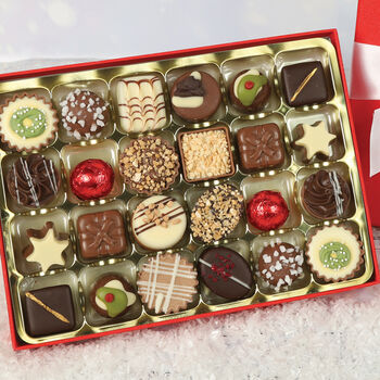 Red Merry Christmas 24 Chocolate Gift Box With Merry Christmas Print, 2 of 3