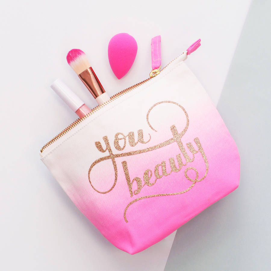 'you beauty' ombre makeup bag by alphabet bags | notonthehighstreet.com