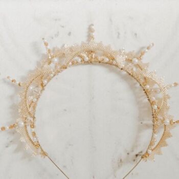 Hand Beaded Statement Alternative Bridal Crown, 7 of 9