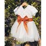 Handmade Lace Pearl Button Tutu Flower Girl Dress, thumbnail 4 of 10