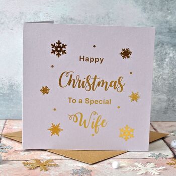 Personalised Gold Foiled Snowflake Christmas Card, 2 of 4