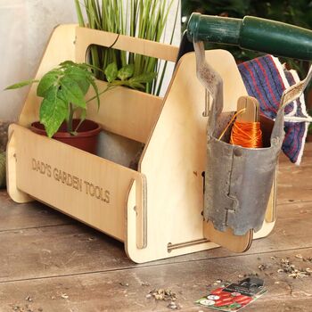 Personalised Wooden Garden Tool Caddy – Gift For Gardener, 4 of 7