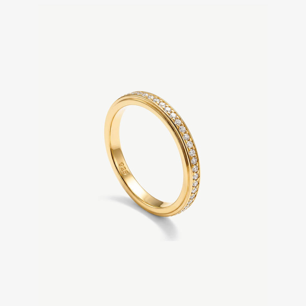 Women's Dainty Stacking Eternity Ring Band In 18k Gold, 1 of 4