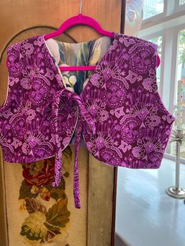 70s Purple Knit And Iris Reversible Waistcoat, 3 of 3