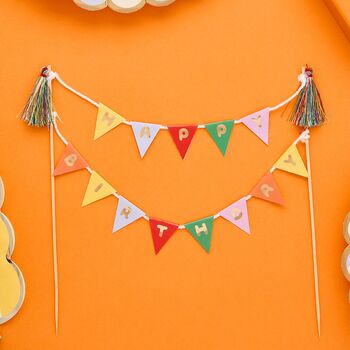 Colourful Happy Birthday Bunting Cake Topper, 3 of 3