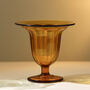 Vintage Mid Century Art Deco Glass Vase Or Bowl Amber, thumbnail 2 of 2