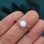 Sterling Silver Opal Skinny Stacking Ring, thumbnail 6 of 10