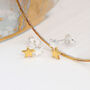 Double Star Stud Earrings In Sterling Silver, thumbnail 2 of 11