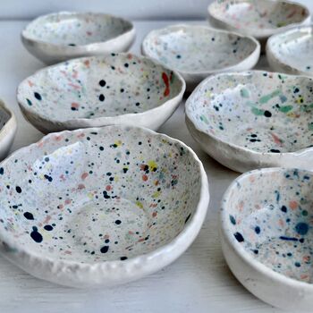 Mini Ceramic Multicolour Splatter Ring/ Condiment Dish, 4 of 5