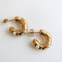 Non Tarnish Chunky Hoop Earrings Inlaid With Pearls, thumbnail 1 of 7