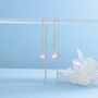 Aurora Cz Threader Earrings In Sterling Silver, thumbnail 1 of 9