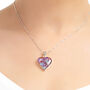 Purple Haze Real Flower Heart Pendant Necklace, thumbnail 1 of 11