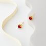 Ruby Red Swarovski Crystal Stud Earrings, thumbnail 4 of 6