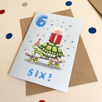 Tortoise 6th Birthday Card, 2 of 6