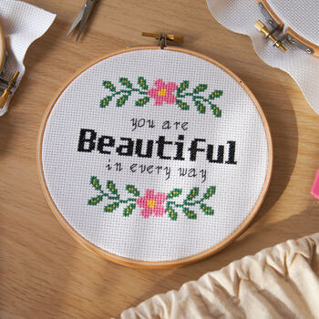 'You Are Beautiful' Cross Stitch Kit, 3 of 6