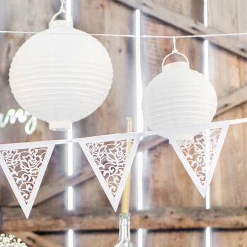 White Illuminated Garden Paper Lanterns: Pack Of Two, 3 of 3