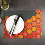Red Orange Volcanic Fabric Placemat Set, thumbnail 7 of 10