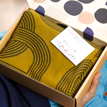 Geometric Woven Scarf – Mustard, Olive And Beige, 6 of 9