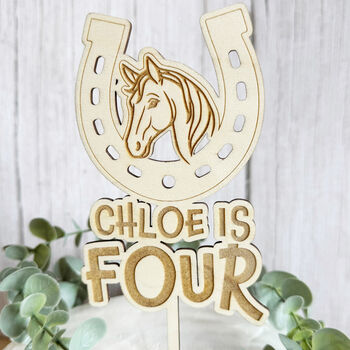 Personalised Horse Birthday Cake Topper For All Ages, 4 of 7