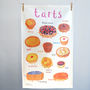 'Tarts' Illustrated Food Tea Towel, thumbnail 2 of 3