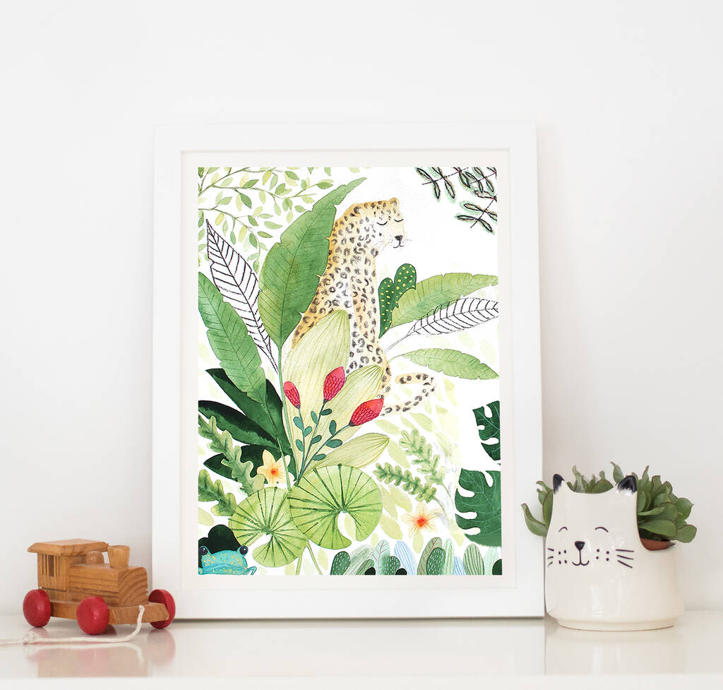 Cheetah Jungle Art Print By Helena Tyce Designs