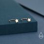 Tiny Star Huggie Hoop Earrings In Sterling Silver, thumbnail 6 of 11