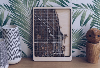 Chicago Multi Layer Wooden Map, 4 of 8