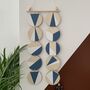 Blue And White Geometric Plywood Wall Hanging Art, thumbnail 3 of 8