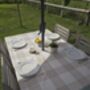 Neutral Gingham Outdoor Tablecloth With Parasol Hole, thumbnail 5 of 5