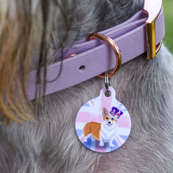Personalised Queen's Jubilee Dog ID Tag Flag Corgi, 2 of 12