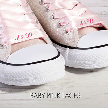 Personalised Satin Ribbon Laces For Wedding Converse, 7 of 12