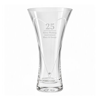 Wedding Anniversary Gift Engraved Crystal Glass Vase, 10 of 10