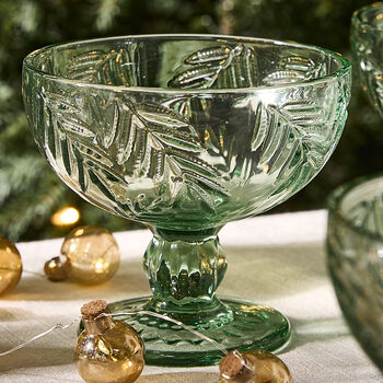 Set Of Four Laurier Green Footed Bowls, 3 of 5
