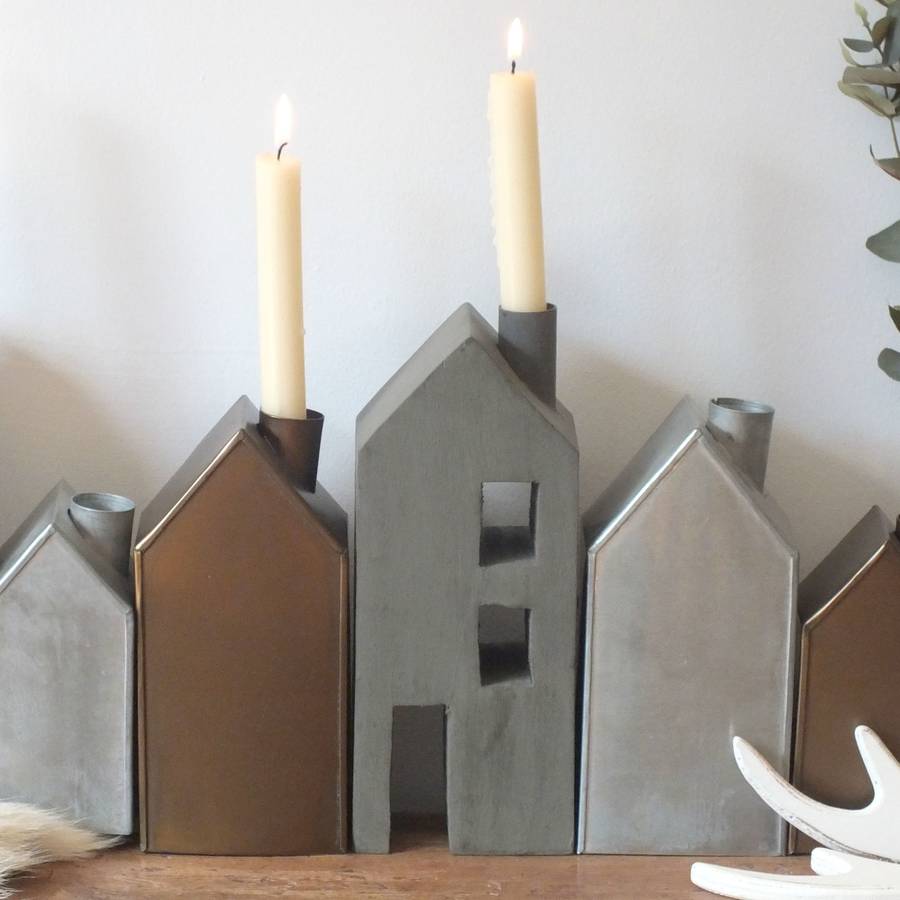 Large Wooden House Candle Holder By Magpie Living