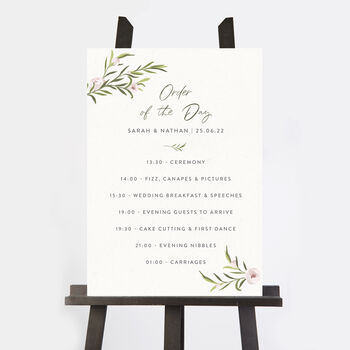 Blush Peony Wedding Order Of The Day Sign, 2 of 3