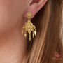 Filigree Ethnic Dangly Charm Detailed Drop Earrings, thumbnail 2 of 9