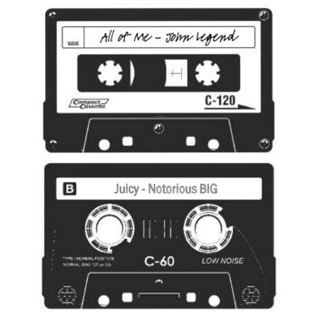 Personalised Retro Mix Tape Cassettes Print, 3 of 5