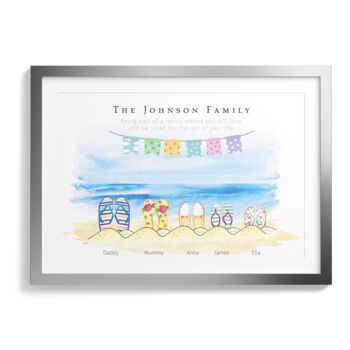 Personalised Family Print With Watercolor Flip Flops, 3 of 7