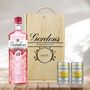 Personalised Gordons Pink Gin Gift Box With Folkington's Tonics, thumbnail 1 of 5