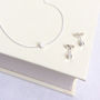 Silver Tiny Circle Necklace And Earring Set, thumbnail 3 of 4