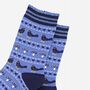 Blackbirds Fair Isle Women's Bamboo Socks Blue, thumbnail 2 of 4