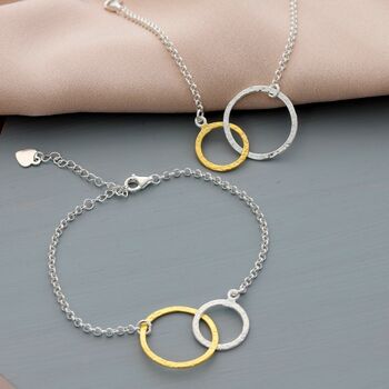 Silver And Gold Circle Daughter Bracelet, 3 of 4