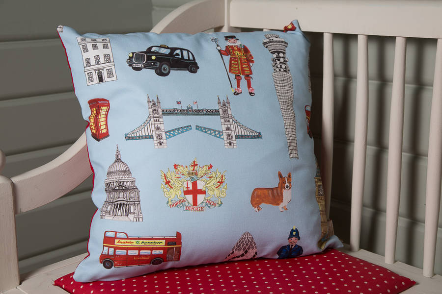 personalised london cushion by hidden lily