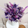 Purple And Lilac Dried Flower Bouquet Round, thumbnail 1 of 7