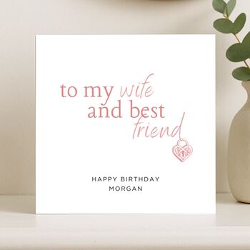 Personalised Romantic Birthday Card For Wife, 6 of 8