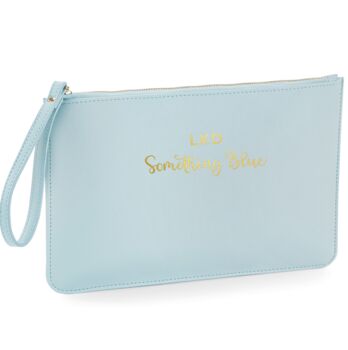 Personalised Something Blue Wedding Wristlet Pouch, 3 of 4