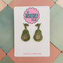 Avocado Glitter Resin Earrings, thumbnail 1 of 4