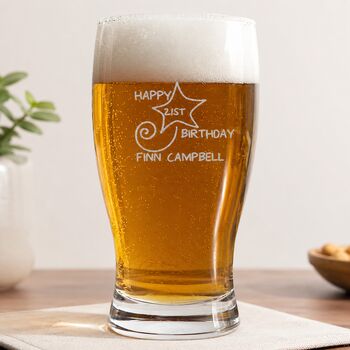 21st Birthday Gift Shooting Star Engraved Pint Glass, 2 of 12