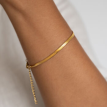 Herringbone Flat Snake Chain Bracelet, 4 of 8
